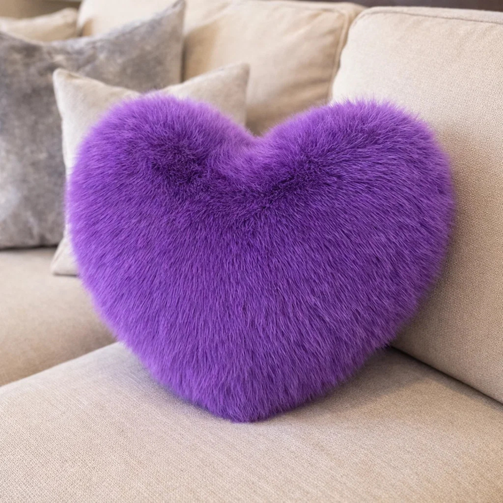Fluffy Heart Decorative Pillow