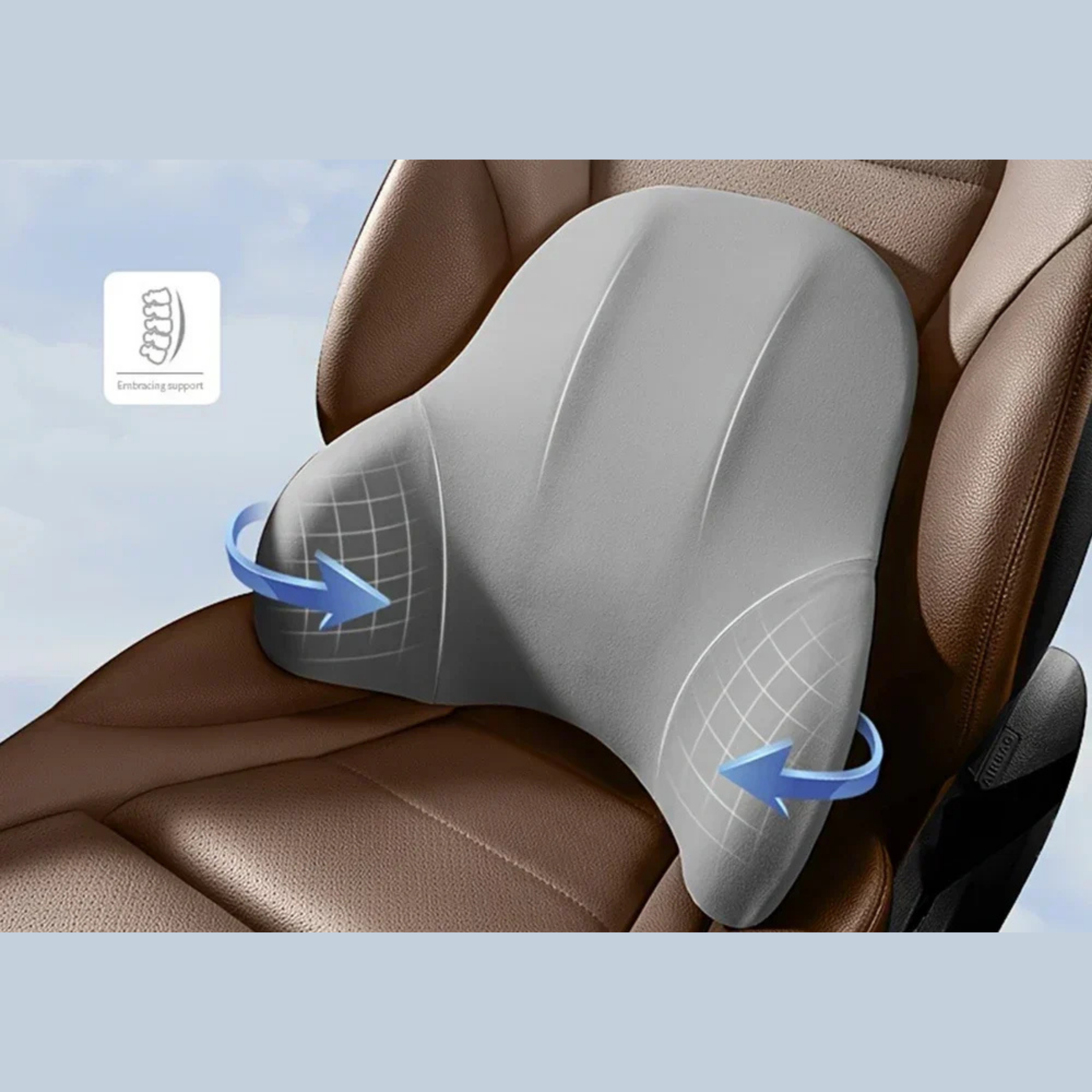 Ergonomic Neck and Lumbar Support Pillow Set for Car