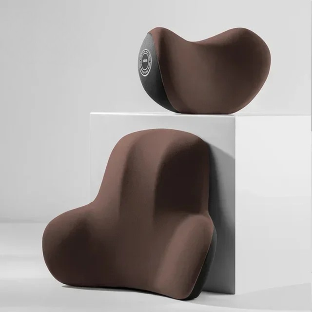 Ergonomic Neck and Lumbar Support Pillow Set for Car