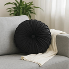 Pleated Velvet Round Throw Pillow