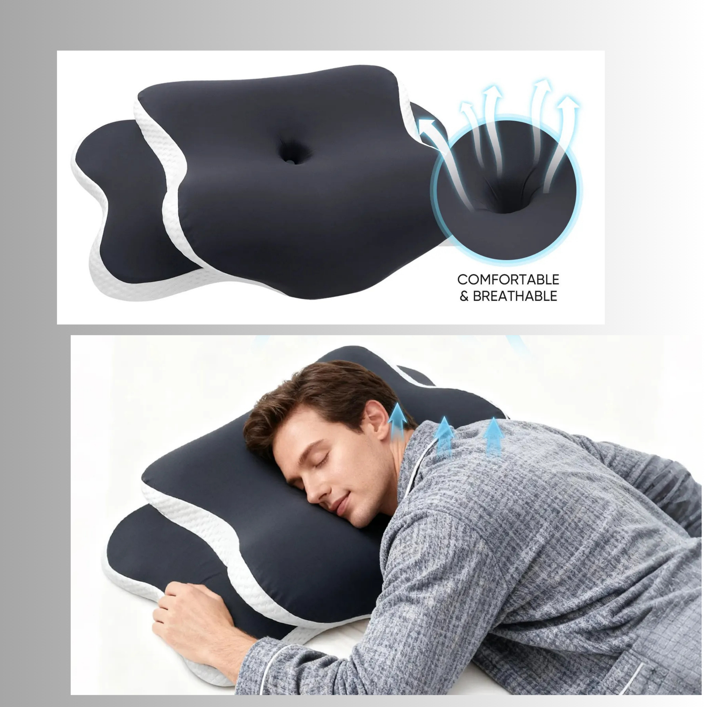 Ergonomic Cervical Memory Foam Pillow for Neck Support