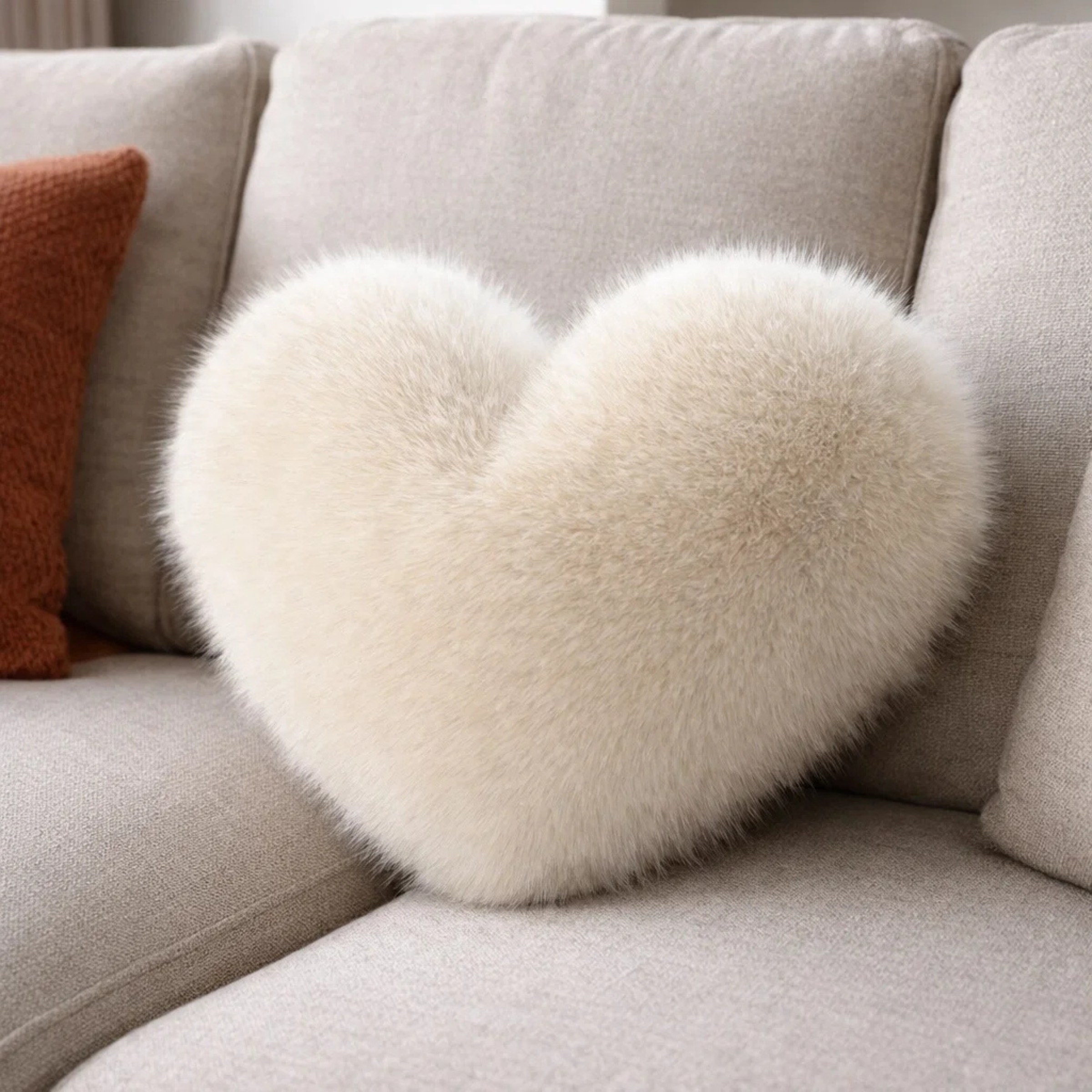 Fluffy Heart Decorative Pillow