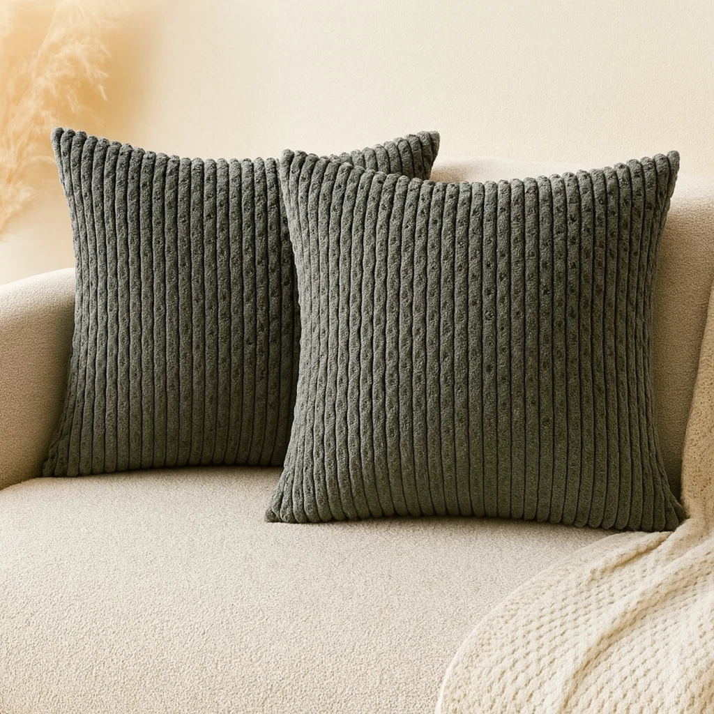Boho Corduroy Throw Pillow Covers