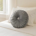 Pleated Velvet Round Throw Pillow