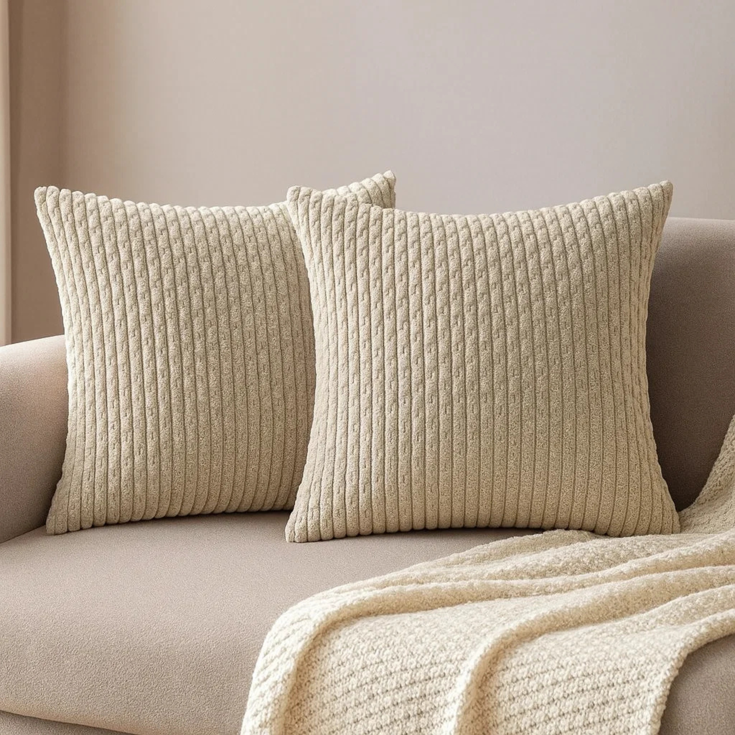 Boho Corduroy Throw Pillow Covers