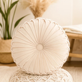 Pleated Velvet Round Throw Pillow