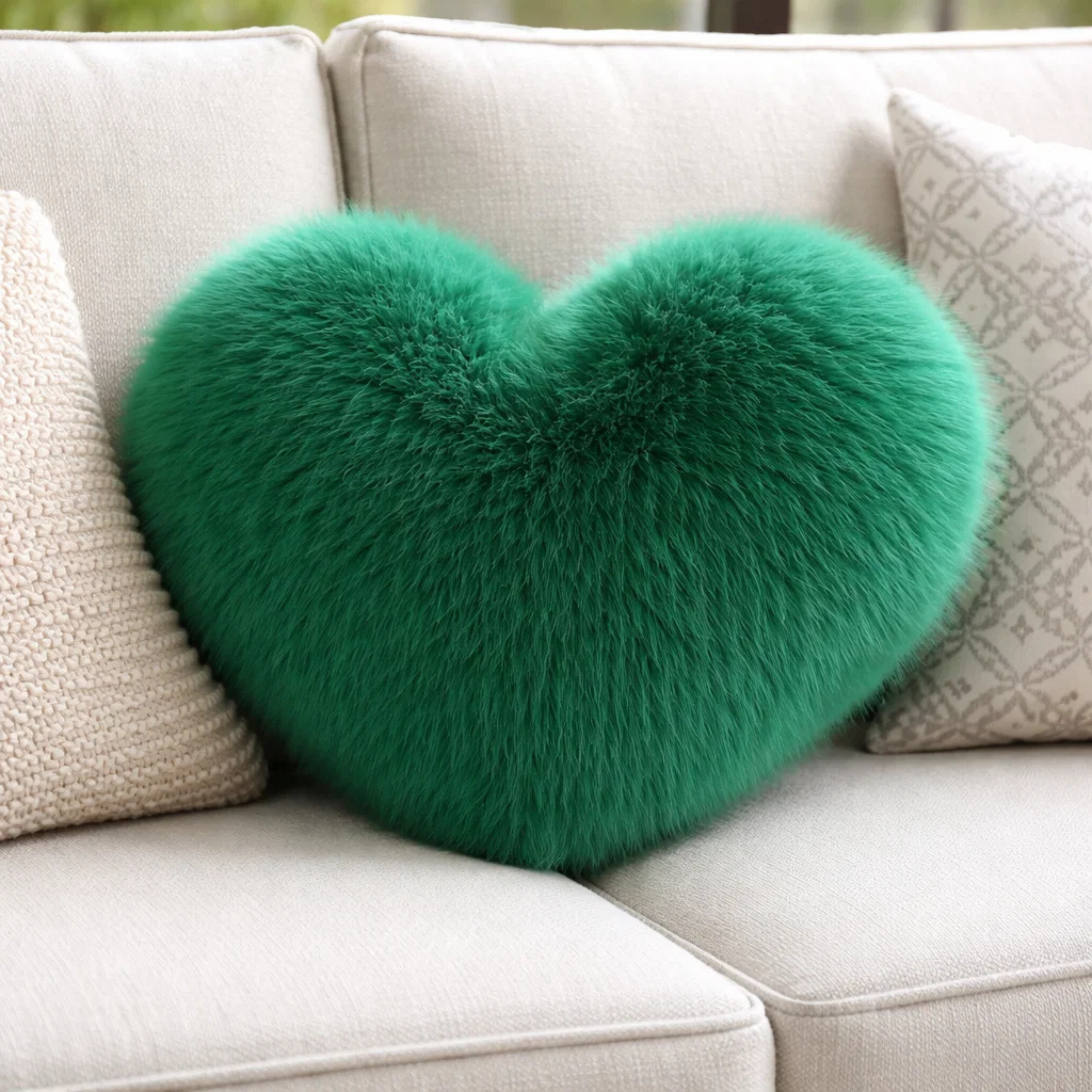 Fluffy Heart Decorative Pillow