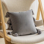 Decorative Pillow Cover Soft Velvet Boho Style with Tassels 6