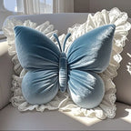 Decorative Throw Pillow 3D Butterfly Design Velvet Fabric 6