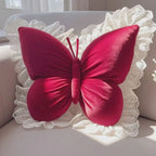 Decorative Throw Pillow 3D Butterfly Design Velvet Fabric 7
