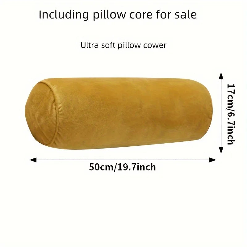 Decorative Throw Pillow Textured Cotton Fabric Cylindrical Shape 2