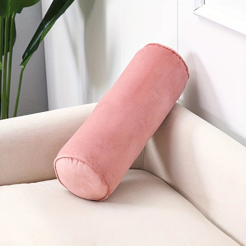 Decorative Throw Pillow Textured Cotton Fabric Cylindrical Shape 9