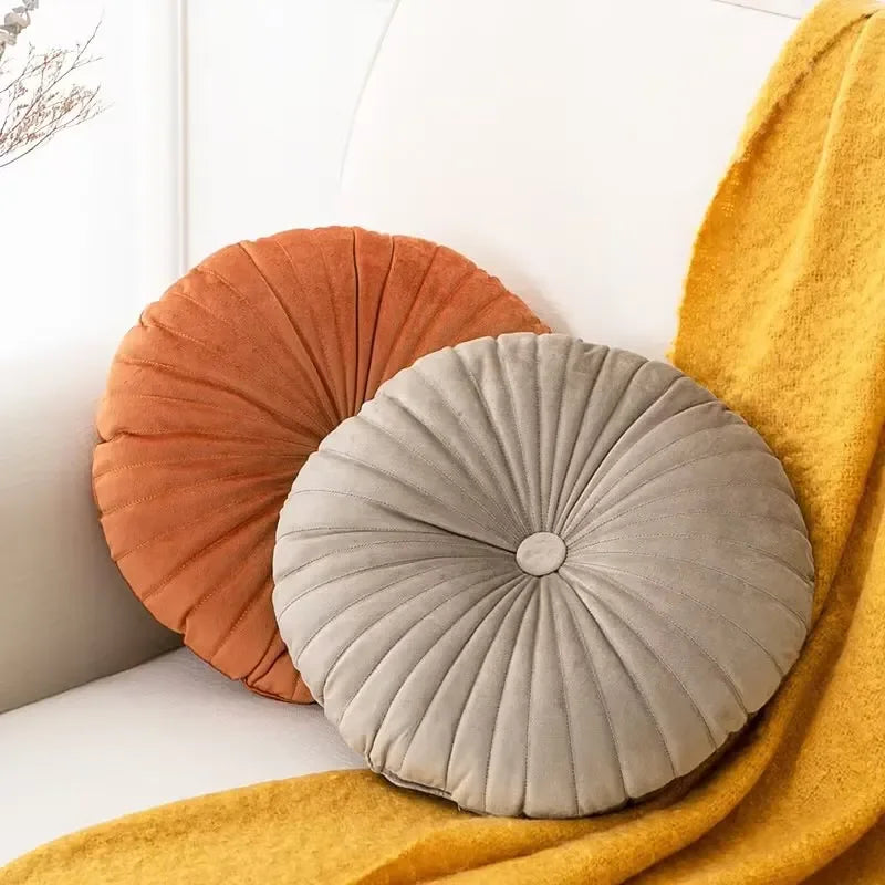 Decorative Throw Pillow Velvet Circular Design Double-Sided Soft Cushion 1