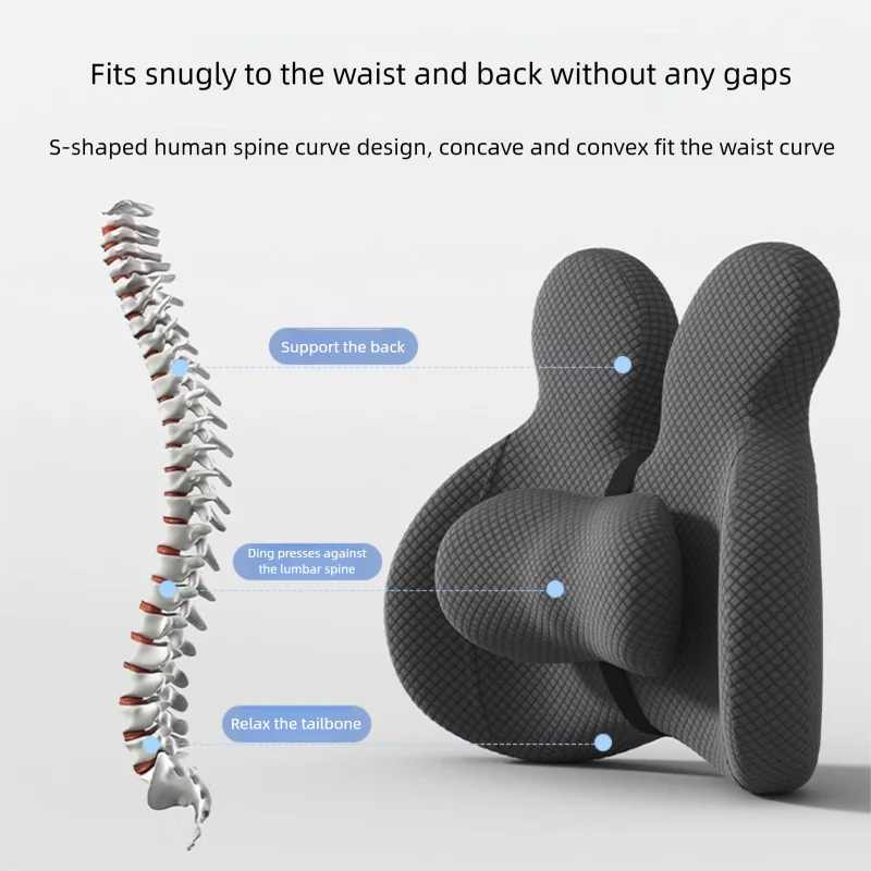 Lumbar Support Pillow Ergonomic Memory Foam Contoured Design for Back Support 3