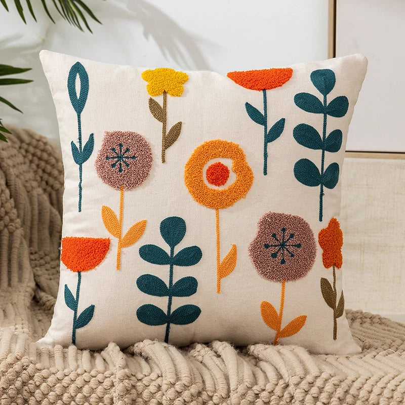 Pillow Cover Cotton Zipper Closure Durable Canvas Backing 2