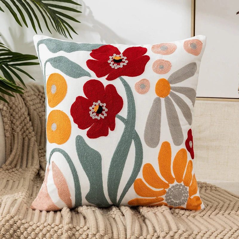Pillow Cover Cotton Zipper Closure Durable Canvas Backing 3