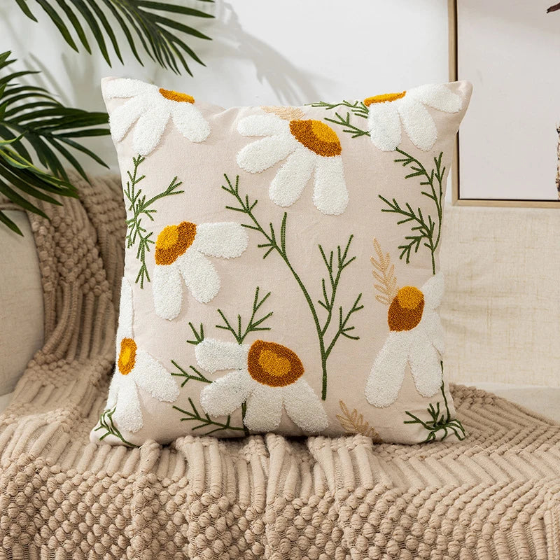 Pillow Cover Cotton Zipper Closure Durable Canvas Backing 6