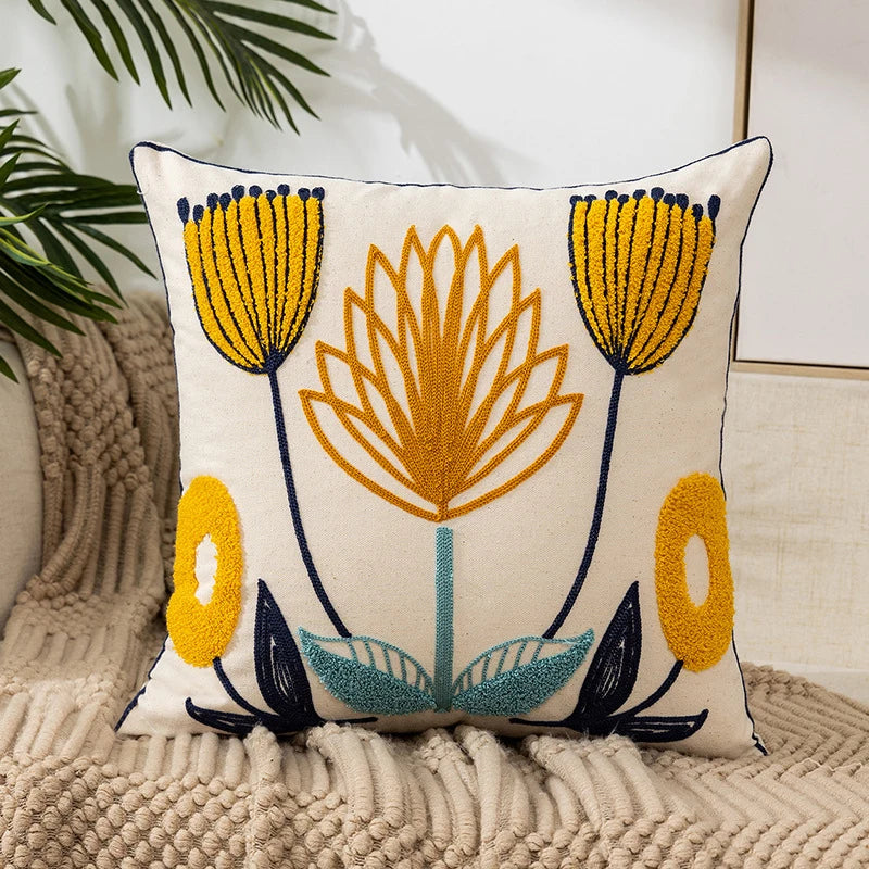 Pillow Cover Cotton Zipper Closure Durable Canvas Backing 8